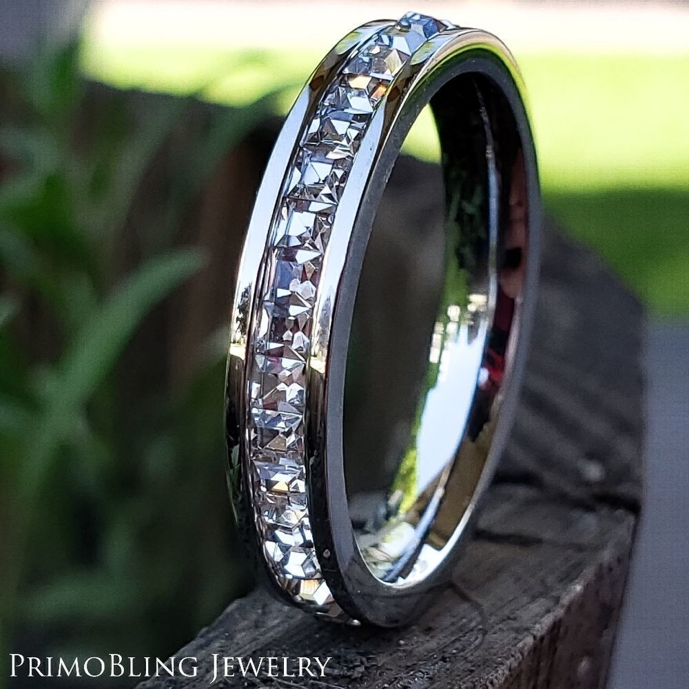 Stainless Steel Band Engagement Ring